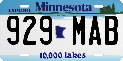 MN license plate 929MAB
