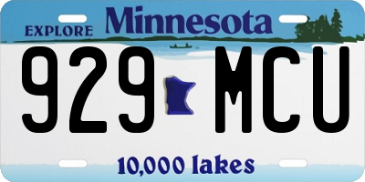 MN license plate 929MCU