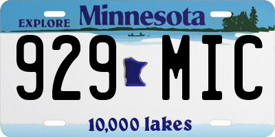 MN license plate 929MIC