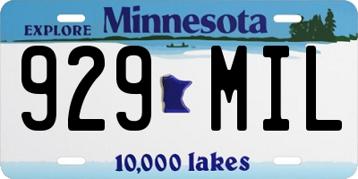 MN license plate 929MIL