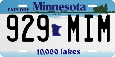 MN license plate 929MIM