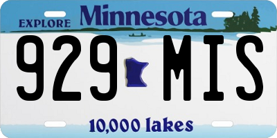MN license plate 929MIS