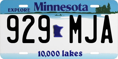 MN license plate 929MJA