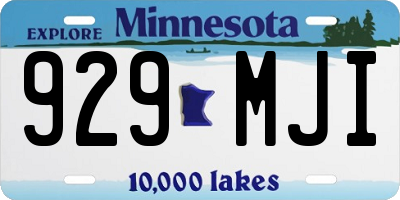 MN license plate 929MJI