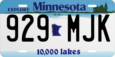 MN license plate 929MJK