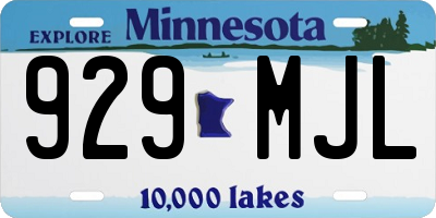 MN license plate 929MJL