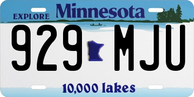 MN license plate 929MJU