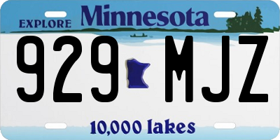 MN license plate 929MJZ