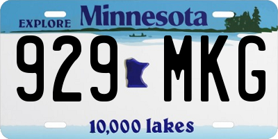 MN license plate 929MKG