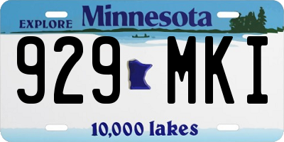 MN license plate 929MKI