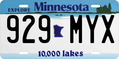 MN license plate 929MYX