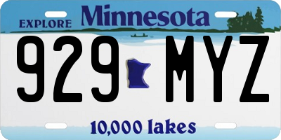 MN license plate 929MYZ