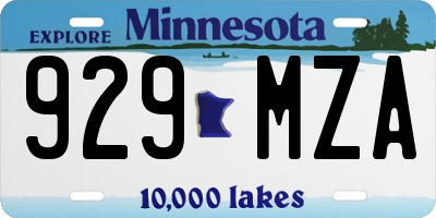MN license plate 929MZA