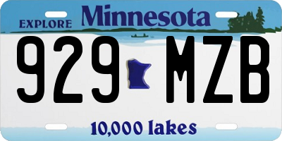 MN license plate 929MZB