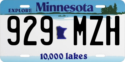 MN license plate 929MZH