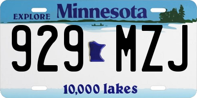 MN license plate 929MZJ