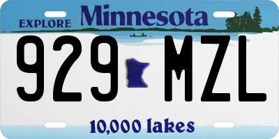 MN license plate 929MZL