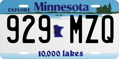 MN license plate 929MZQ