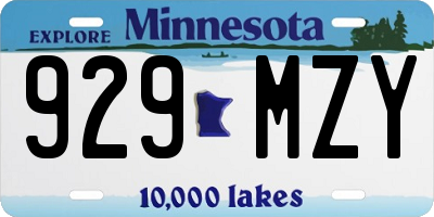 MN license plate 929MZY
