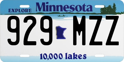 MN license plate 929MZZ