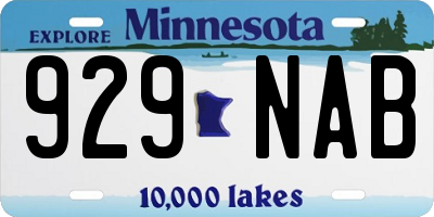 MN license plate 929NAB