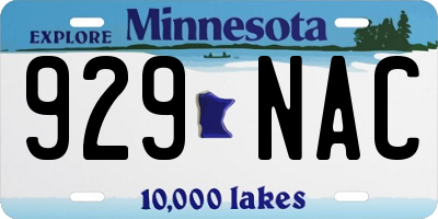 MN license plate 929NAC