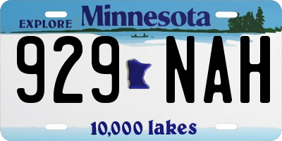 MN license plate 929NAH