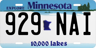 MN license plate 929NAI