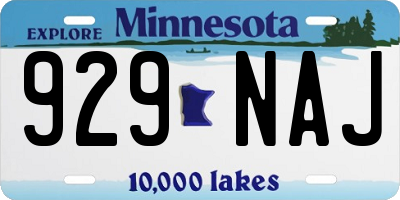 MN license plate 929NAJ