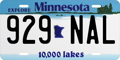 MN license plate 929NAL