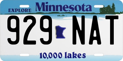 MN license plate 929NAT