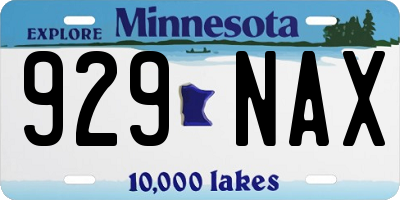 MN license plate 929NAX