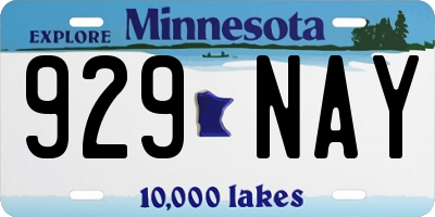 MN license plate 929NAY
