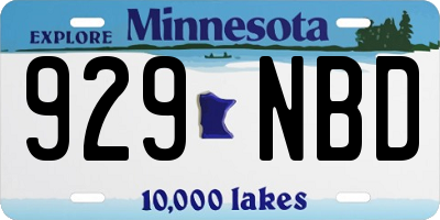 MN license plate 929NBD