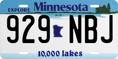 MN license plate 929NBJ