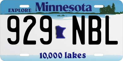 MN license plate 929NBL