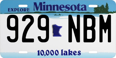 MN license plate 929NBM