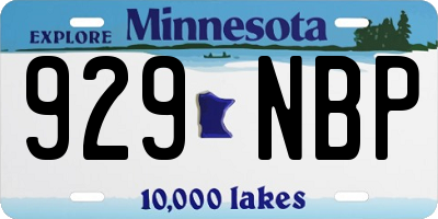 MN license plate 929NBP