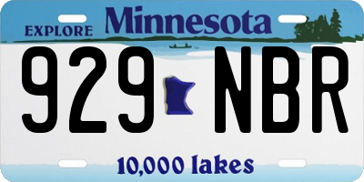 MN license plate 929NBR
