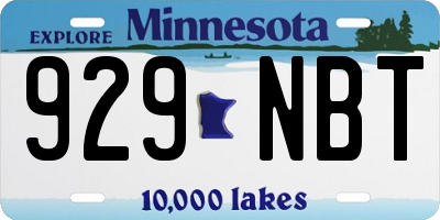 MN license plate 929NBT