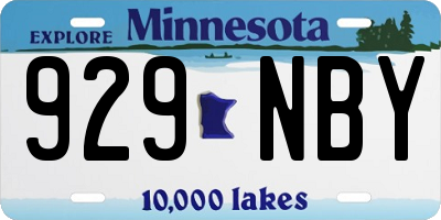 MN license plate 929NBY
