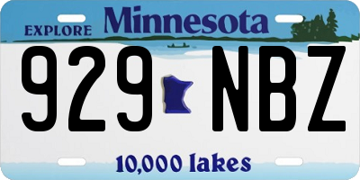MN license plate 929NBZ