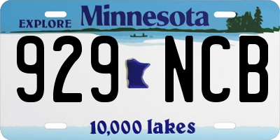 MN license plate 929NCB