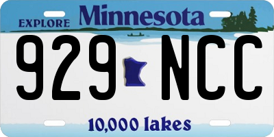 MN license plate 929NCC