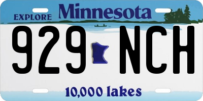 MN license plate 929NCH