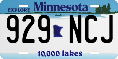 MN license plate 929NCJ