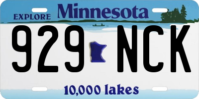 MN license plate 929NCK