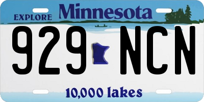 MN license plate 929NCN