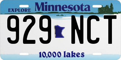MN license plate 929NCT