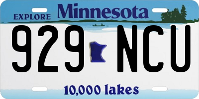 MN license plate 929NCU
